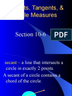 10-6 Secants, Tangents, and Angle Measures