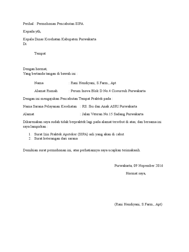 Contoh Surat Pernyataan Mencabut Kewenangan