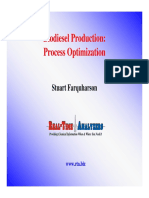 Biodiesel Production: Process Optimization: Stuart Farquharson