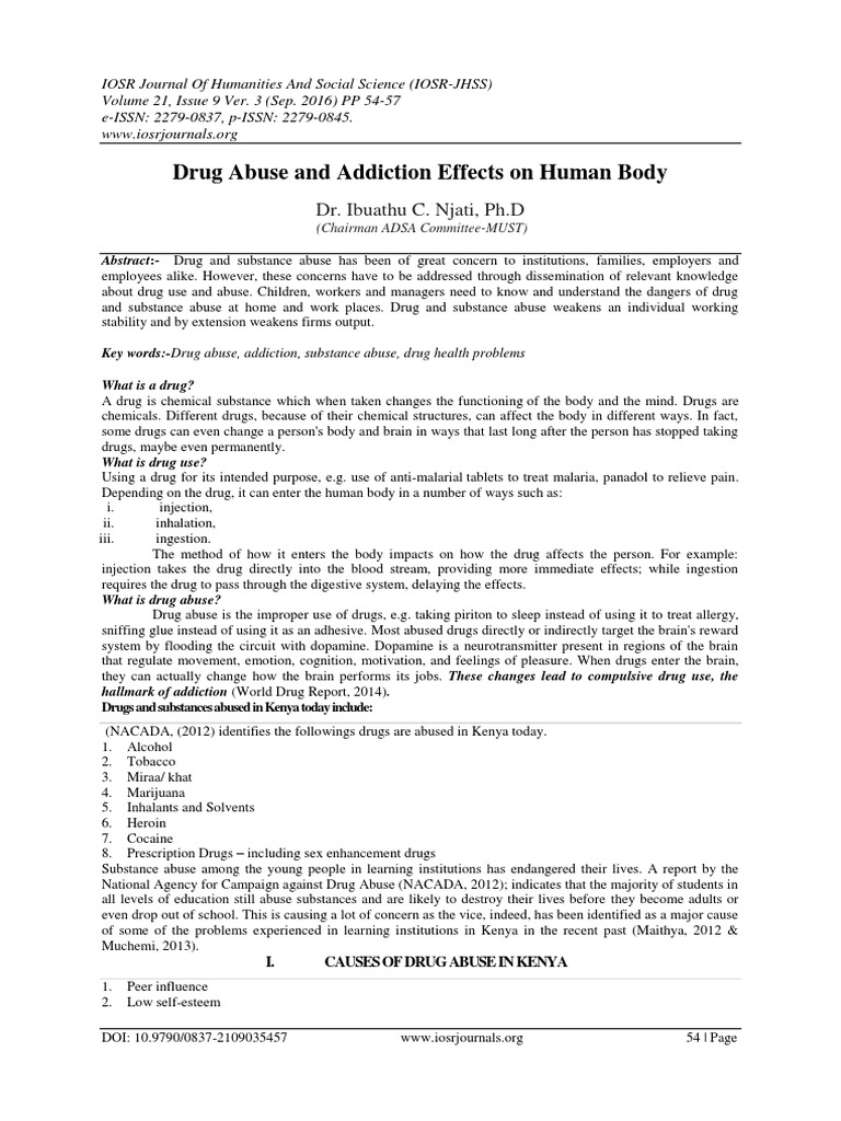 Effects of Drug Abuse on the Body | PDF | Substance Abuse | Substance ...