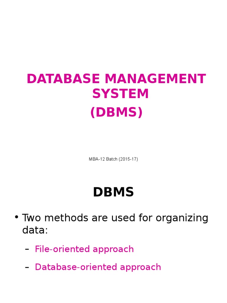 DBMS and Integrity Constraints | Data Model | Databases