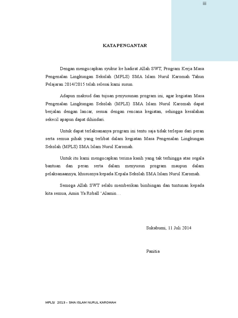 Contoh Laporan Kegiatan Mpls