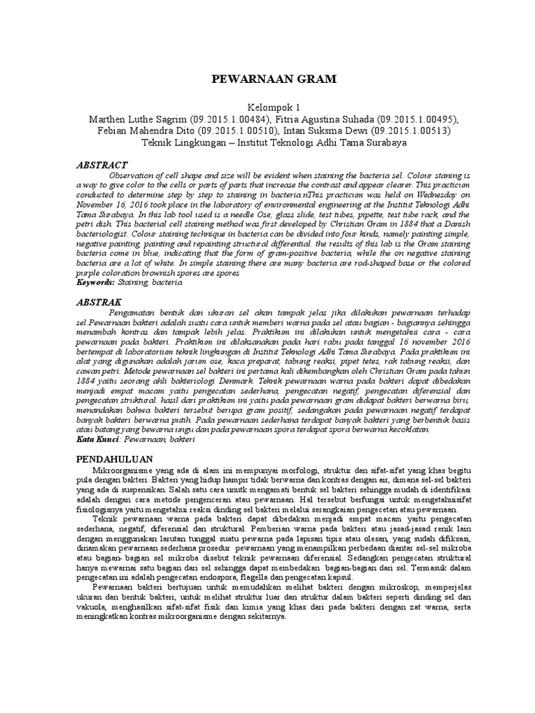 Jurnal Pewarnaan Gram | PDF