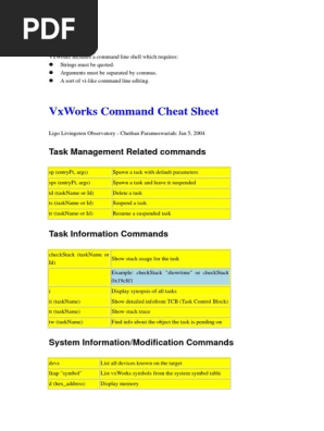 Vxworks Commands Pdf Booting Command Line Interface