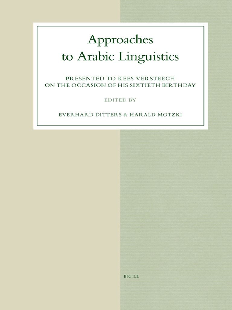 Approach To Arabic Linguistics PDF | PDF | Arabic | Linguistics
