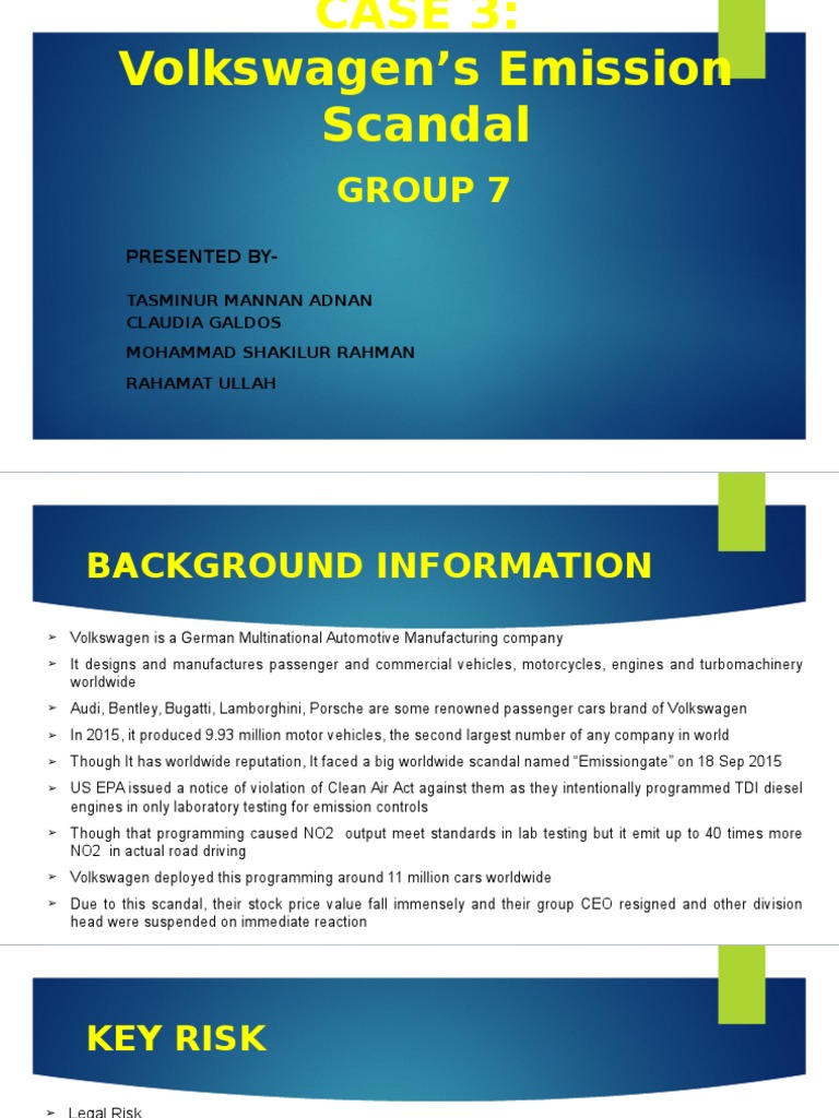 Volkswagen Emissions Scandal Overview | PDF | Volkswagen | Car