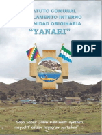 Estatuto Comunal y Reglamento Interno Comunidad Originaria Yanari