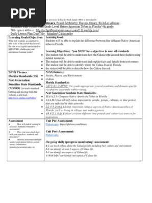 calusa lesson plan