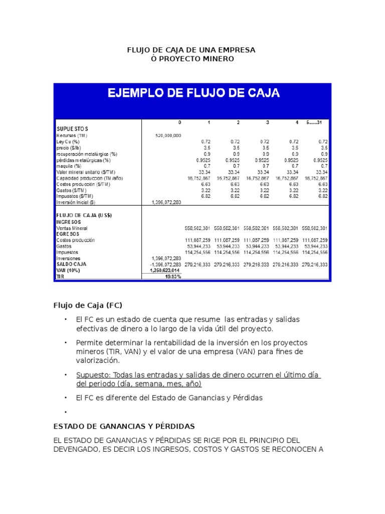 Flujo de Caja de Una Empresa | PDF | Flujo de efectivo | Amortización ...