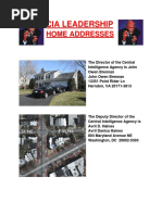 CIA Leadership Home Addresses PDF