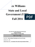 Alex Williams State and Local Government (UBD) Fall 2016: Unit Cover Page