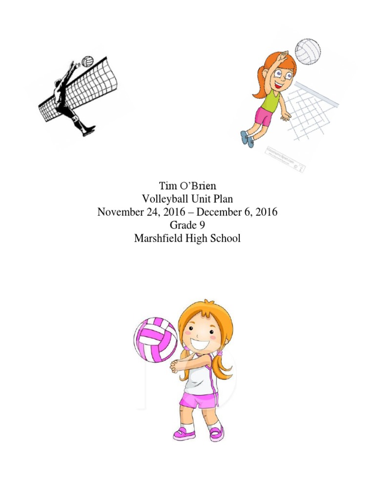 Unit Plan Volleyball Volleyball Educational Assessment