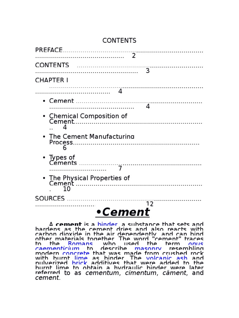 Cement Composition and Manufacturing Guide | PDF | Cement | Concrete