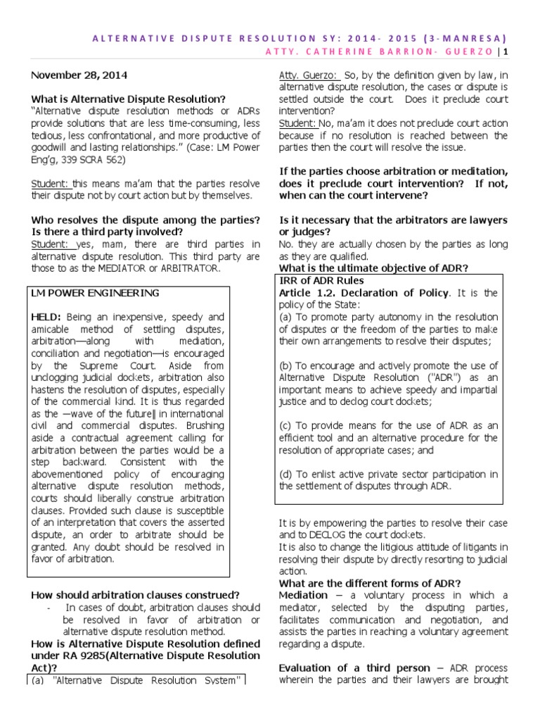 Understanding Alternative Dispute Resolution | PDF | Alternative ...