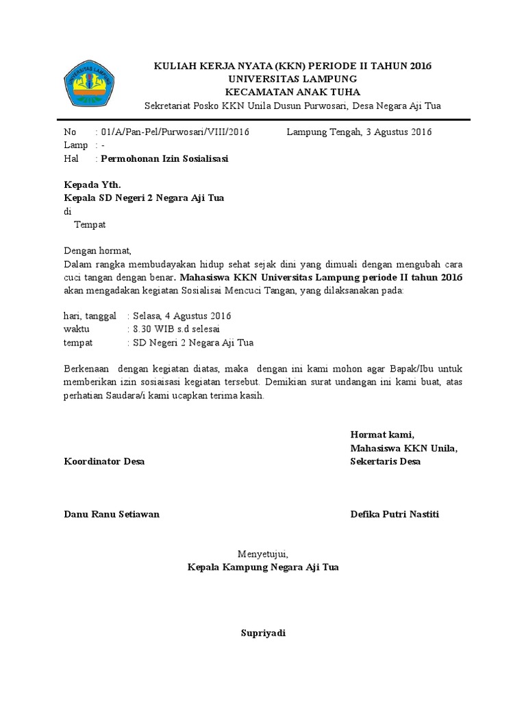Surat Izin Sosialisasi