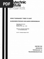 Using Tournament Trees T O Sort Alexander Stepanov and Aaron Kershenbaum