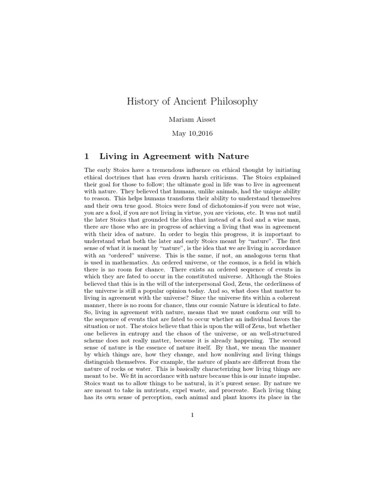 History of Ancient Philosophy PDF Stoicism Anger