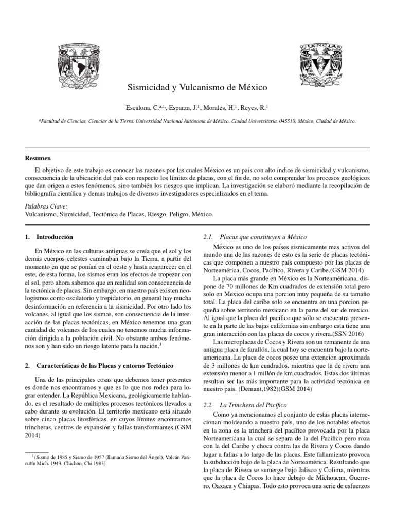Sismicidad y Vulcanismo en México | PDF | Volcán | Volcanismo