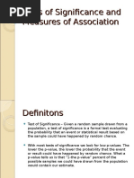 Tests of Significance and Measures of Association