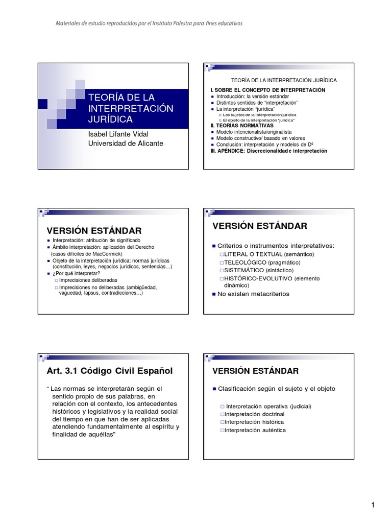 Teoria Interpretación jurídica Teoría de la