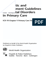 Diagnostic and Management Guidelines For Mental Disorders in Primary Care