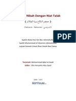 Hukum Nikah Dengan Niat Talak