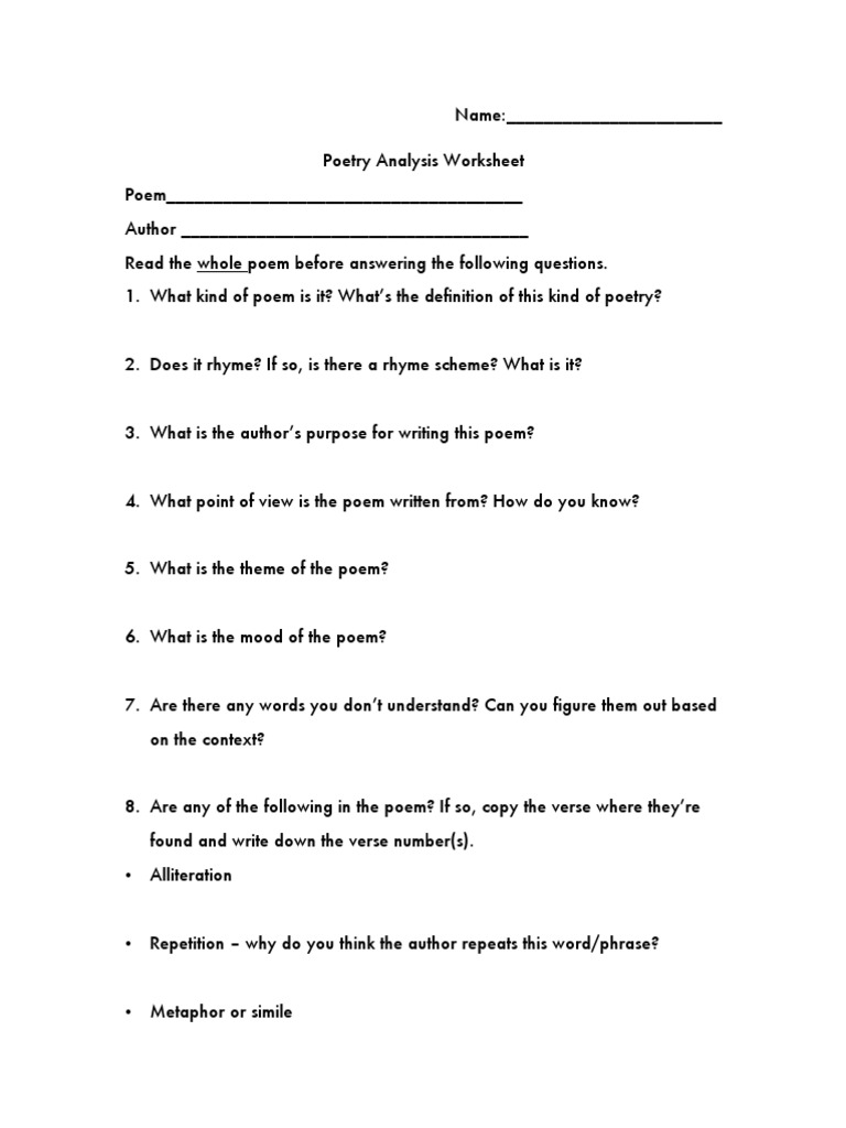 Poetry Analysis | PDF | Language Arts & Discipline