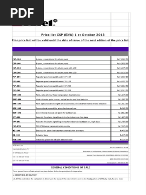 Satel Price List October 13 Damages Tort