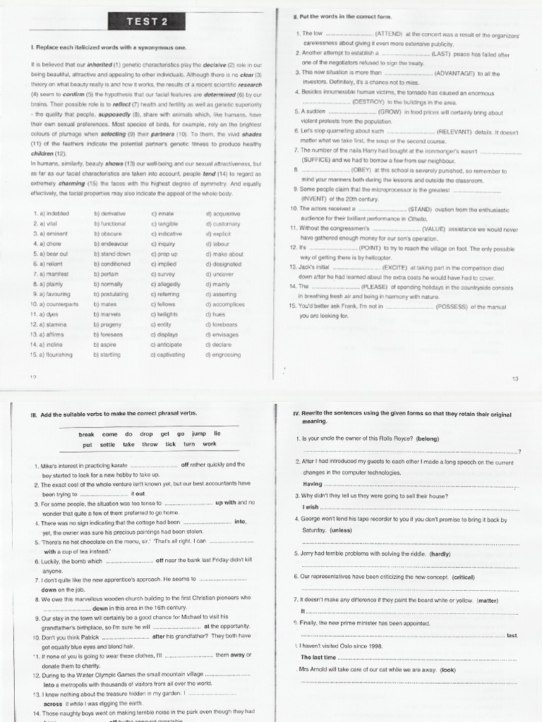 CAE Test 2 | PDF | Language Arts & Discipline | Foreign Language Studies