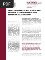 How Can International Powers and Regional Actors Form Mutually Beneficial Relationships?
