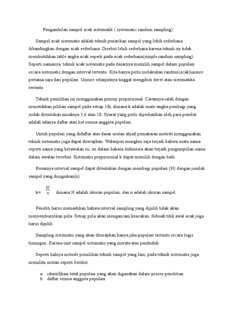 Pengambilan Sampel Acak Sistematik Docx