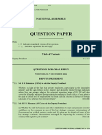 Question Paper: National Assembly