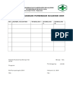 JADWAL Pelaksanaan Pembinaan Keg.ukm