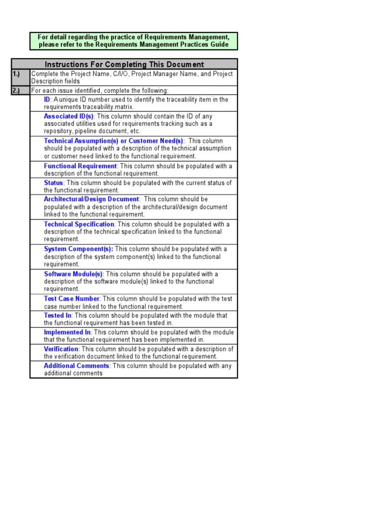 CDC UP Requirements Traceability Matrix Template | PDF | Specification ...