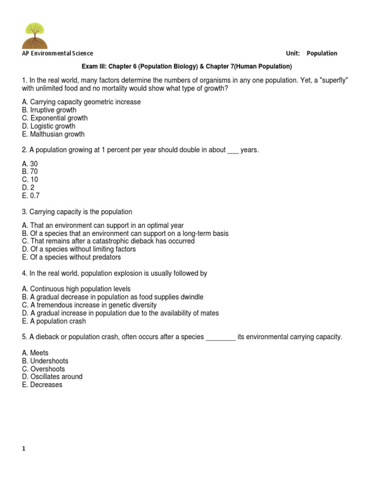 APES Exam III (chapters 6 and 7) POPULATIONS.pdf Birth Rate Total