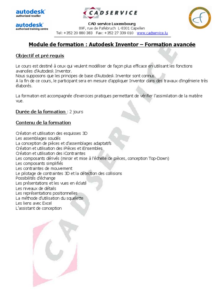 Autodesk Inventor - Formation Avancée - 0013 | PDF