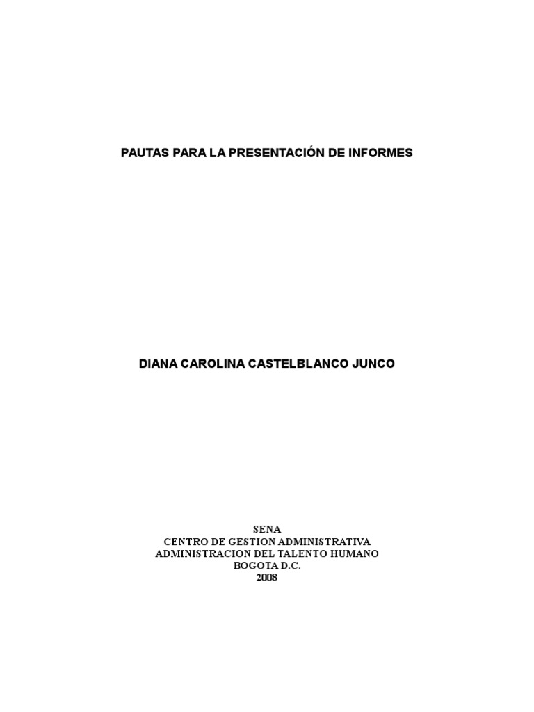 PRESENTACION DE UN INFORME