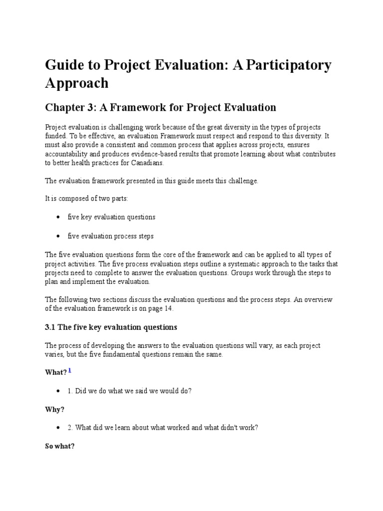 Guide To Project Evaluation | PDF | Program Evaluation | Needs Assessment