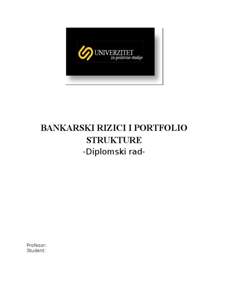 Bankarski Rizici (Pojam I Pregled) | PDF