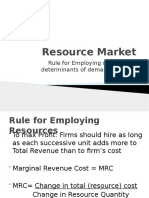 Resource Market MRP Rule Determinants of Labor 2013