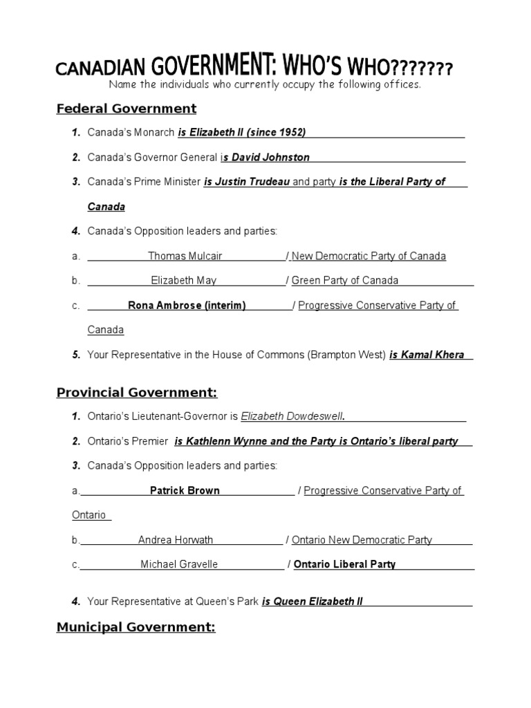 Canadian Government | PDF | Politics | Social Science