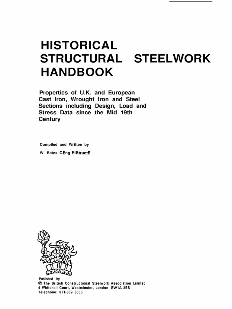 Historical Steelwork Handbook Strength Of Materials Cast Iron