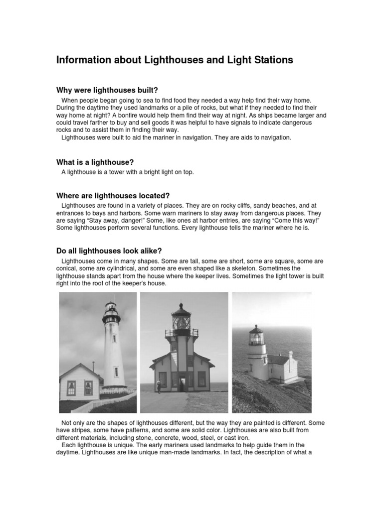 Basic Lighthouse Information | PDF
