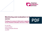 Monitoring and Evaluation in The Third Sector: Findings of A Survey To Third Sector Organisations Carried Out by Charities Evaluation Services in May and June 2007 (Ellis 2007)