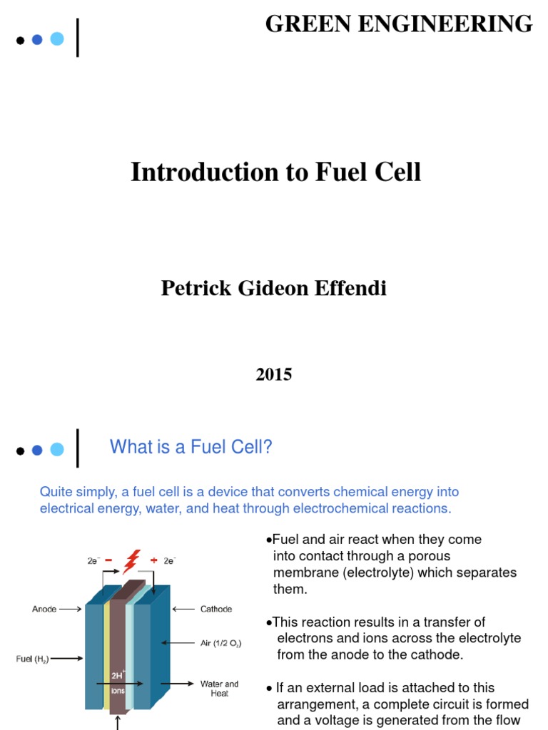 Introduction To Fuel Cells PDF Fuel Cell Electrochemistry