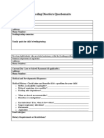 Feeding Intake Form With Food Preference List and BAMBIC Questionnaire w Puree
