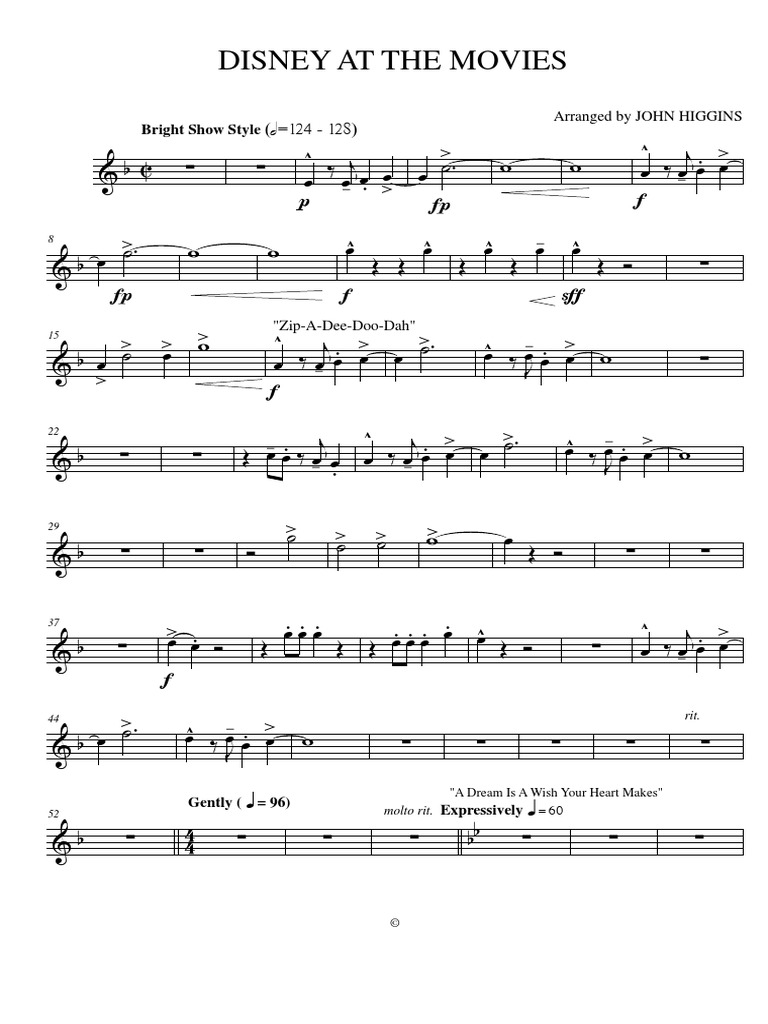 Disney at The Movie Orquesta - Trumpet in BB 1 | PDF