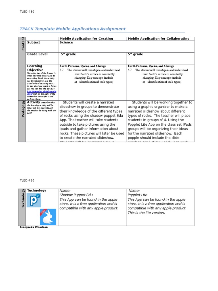 Tpack App Review Template 1 1 PDF Application Software Apple Inc.