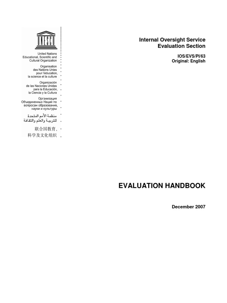 Evaluation Handbook: Internal Oversight Service Evaluation Section ...