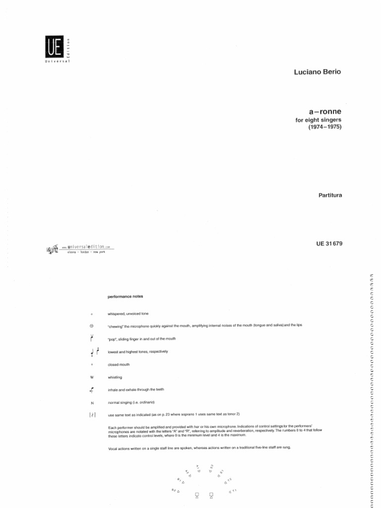 A Ronne By Berio Pdf